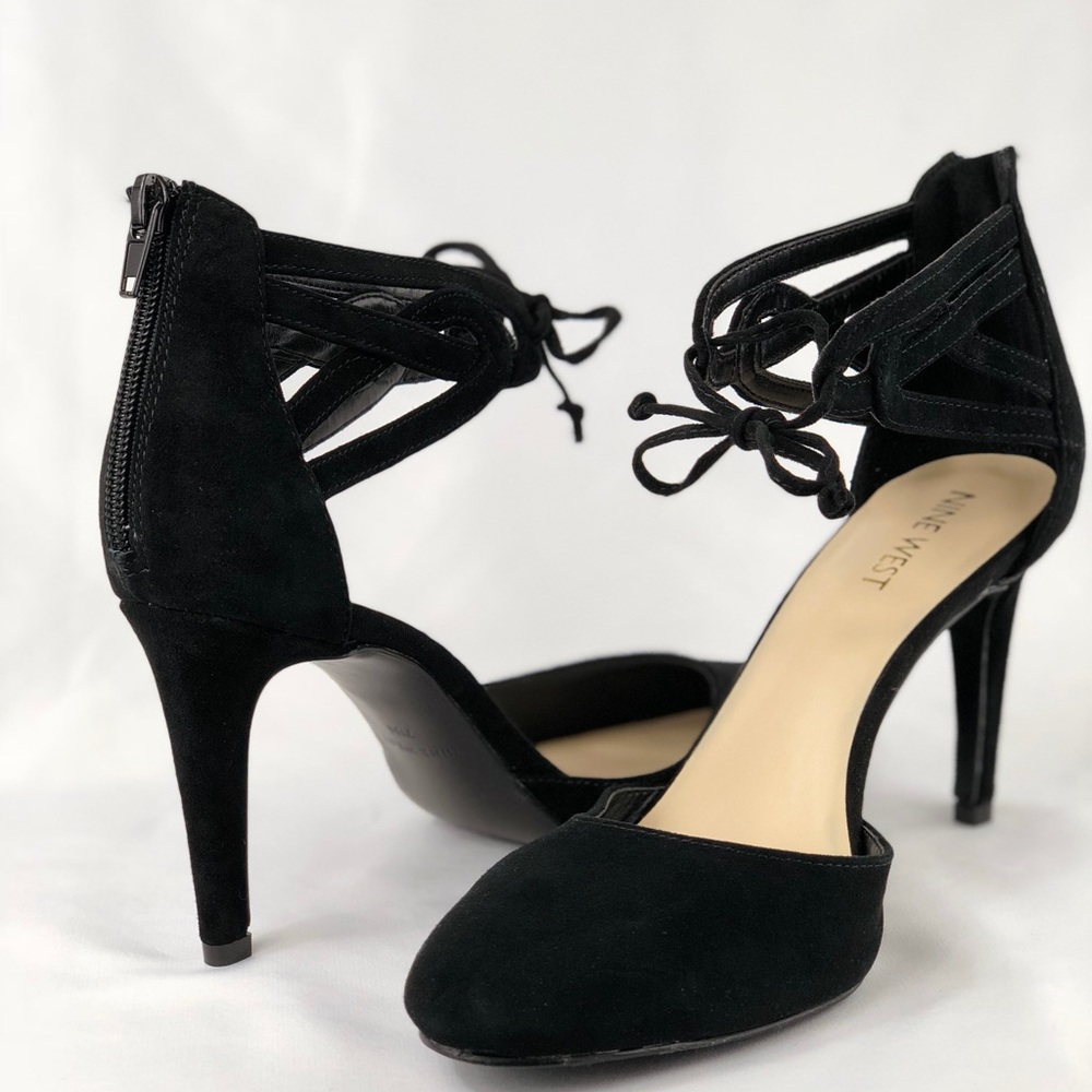 NINE WEST Black Suede Leather Stilettos